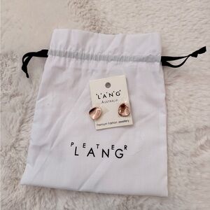 Rose gold-tone ear studs by Peter Lang Australia